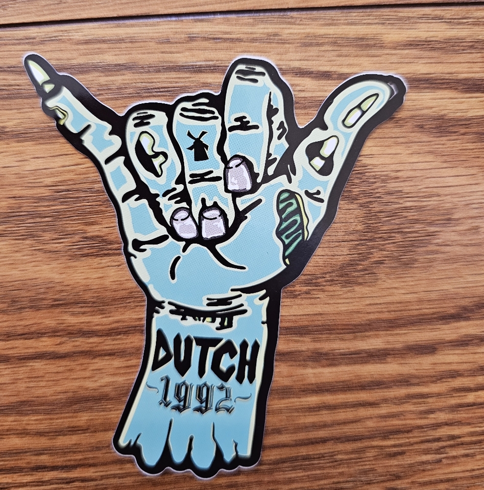 Dutch Bros Blue and Black Hand Sticker